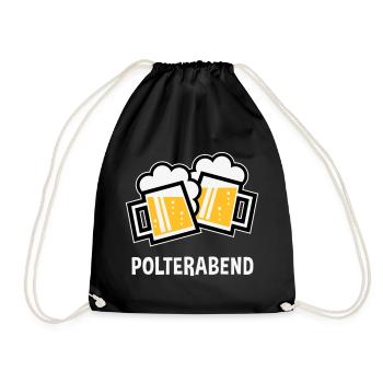 Polterabend (JGA Bier Bayrische Bierkrüge / 3C) - Turnbeutel - Schwarz - Vorne