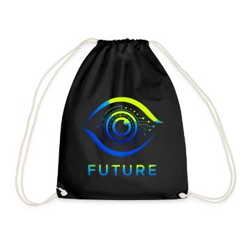 Futuristischer Kreis Technologie Design - Turnbeutel - Schwarz - Vorne