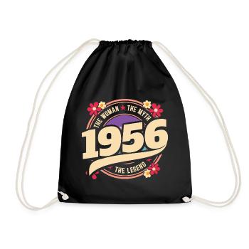 1956 Legend 70 Years Birthday Woman - Drawstring Bag - black - Front