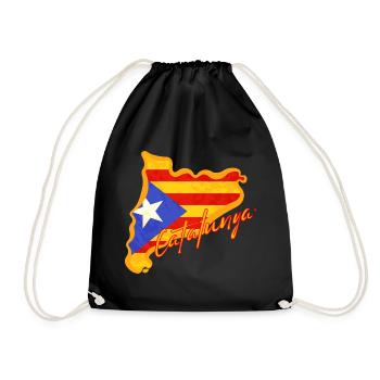 I love Catalonia, map of Catalonia - Drawstring Bag - black - Front
