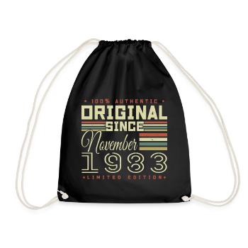 Birthday Gift November 1983 - Drawstring Bag - black - Front
