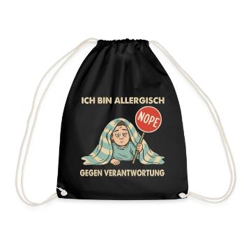 Allergisch gegen Verantwortung - Turnbeutel - Schwarz - Vorne