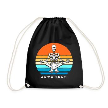 Arm Fracture Halloween Skeleton Bone Bone Fracture - Drawstring Bag - black - Front