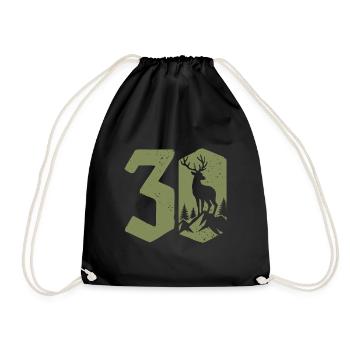 Chasseur 30e anniversaire Chasse 30 ans Nombre de cerfs - Sac de sport léger - noir - Devant
