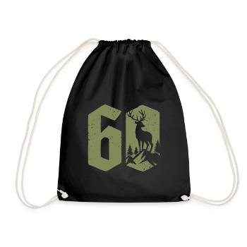 Chasseur 60e anniversaire Chasse 60 ans Nombre Cerf - Sac de sport léger - noir - Devant