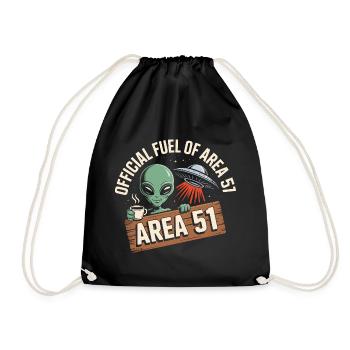 Lustige Area 51 Außerirdische UFO Kaffee Liebhaber - Turnbeutel - Schwarz - Vorne