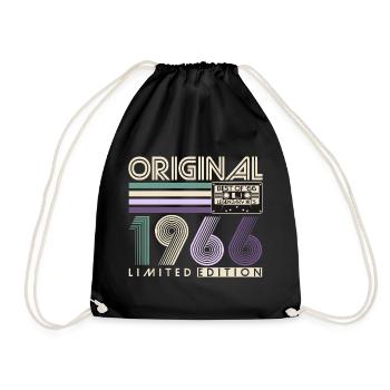 Original 1966 Vintage Retro Birthday Gift - Drawstring Bag - black - Front