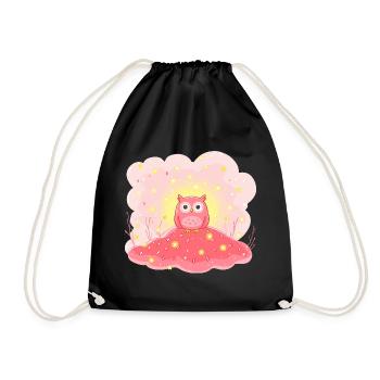 Délicate étoile hibou sur Rose Hill - Sac de sport léger - noir - Devant