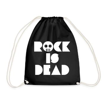 Rock Is Dead Skull Typography - Drawstring Bag - black - Front