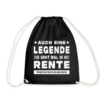 Rentner Ruhestand Geschenkidee - Turnbeutel - Schwarz - Vorne