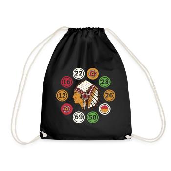 Bingo Game NAtive American Bingo - Drawstring Bag - black - Front