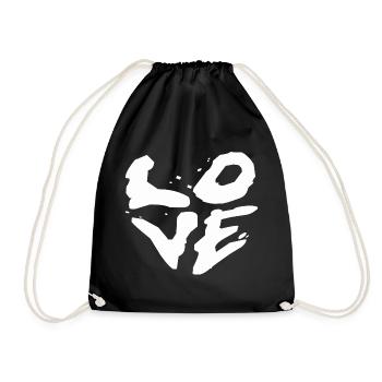 Love Statement Typography Illustration - Drawstring Bag - black - Front