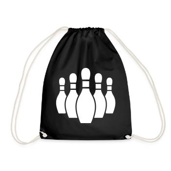 Bowling Pins Silhouette - Turnbeutel - Schwarz - Vorne