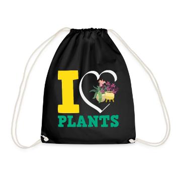 Plant Lover Love Plants Gardener - Drawstring Bag - black - Front