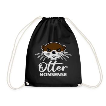 Otter Nonsense Lustig Wortspiel Otter Liebe Spruch - Turnbeutel - Schwarz - Vorne