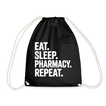 Mange. Dors. Pharmacie. Répétez. - Sac de sport léger - noir - Devant