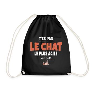 T’es pas le chat le plus agile du toit – Vanne - Sac de sport léger - noir - Devant