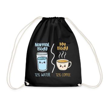 Coffee vs water 72% - Drawstring Bag - black - Front