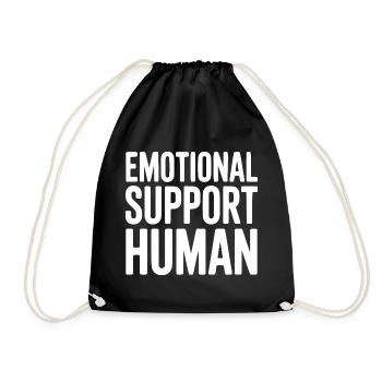 Emotional Support Human - Drawstring Bag - black - Front