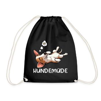 Hundemüde Podenco Podencos Podencoliebhaber  - Turnbeutel - Schwarz - Vorne