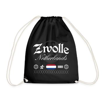 Zwolle Niederlande Streetwear Reise Souvenir - Turnbeutel - Schwarz - Vorne