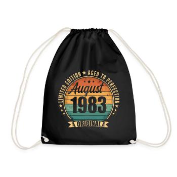 Vintage August 1983 Geburtstag Limited Edition - Turnbeutel - Schwarz - Vorne