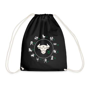 Zodiac sign Taurus - Drawstring Bag - black - Front