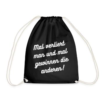 HN Mal verliert man, mal gewinnt die anderen - Turnbeutel - Schwarz - Vorne