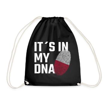 IT’S IN MY DNA – Polen Humor - Turnbeutel - Schwarz - Vorne