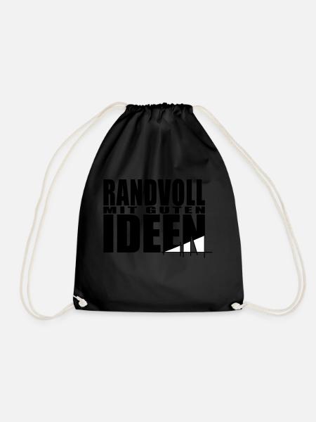 Randvoll mit guten Ideen - Turnbeutel - Schwarz