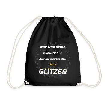 Sheltie Glitzer 4k4qg - Turnbeutel - Schwarz - Vorne