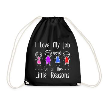 J'aime mon travail pour tous les petits motifs - Sac de sport léger - noir - Devant