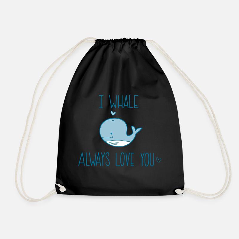 I whale always Love you - Drawstring Bag - black