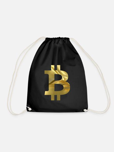 Goldenes Bitcoin-Symbol Design - Turnbeutel - Schwarz