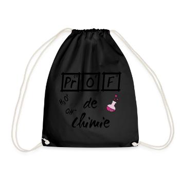 Je suis prof de chimie ballon - Drawstring Bag - black - Front