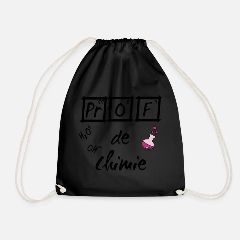 Je suis prof de chimie ballon - Drawstring Bag - black