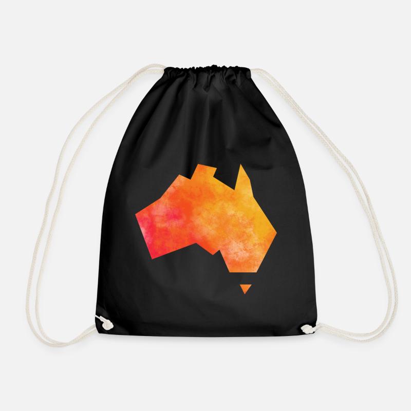 Map Australia - Drawstring Bag - black