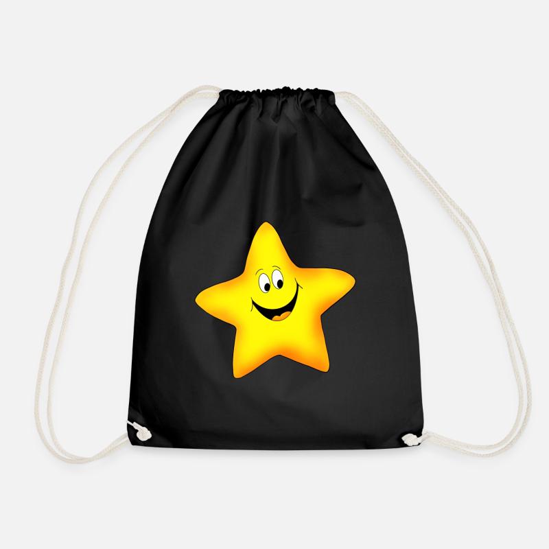 Star smiling - Drawstring Bag - black
