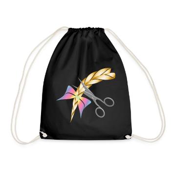 Scissors cut a blonde braid - Drawstring Bag - black - Front