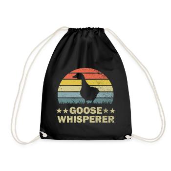 Goose geese - Drawstring Bag - black - Front