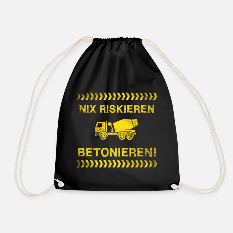 Nix Riskieren Betonieren - Turnbeutel - Schwarz