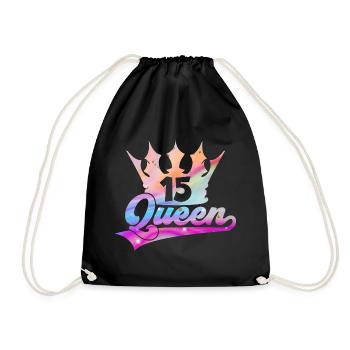 15ÈME ANNIVERSAIRE FILLE REINE PRINCESSE - Sac de sport léger - noir - Devant