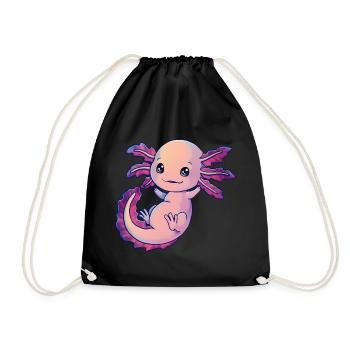 Niedliches Axolotl Süßes Design Axolotlliebhaber - Turnbeutel - Schwarz - Vorne