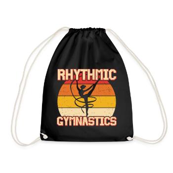 Rhythmische Gymnastik Retro Sonnenuntergang Design - Turnbeutel - Schwarz - Vorne
