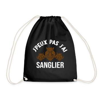 Je Peux Pas J'ai Sanglier Humour Chasse humorist - Sac de sport léger - noir - Devant