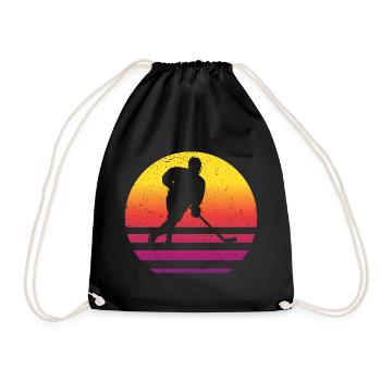 Hockey sur glace Rétro Style Vintage - Sac de sport léger - noir - Devant
