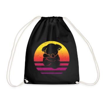 Koala Retro Style Vintage - Turnbeutel - Schwarz - Vorne