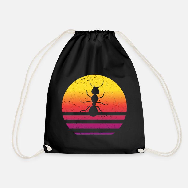 Ameise Retro Style Vintage - Turnbeutel - Schwarz