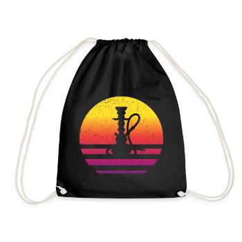 Wasserpfeife Retro Style Vintage - Turnbeutel - Schwarz - Vorne