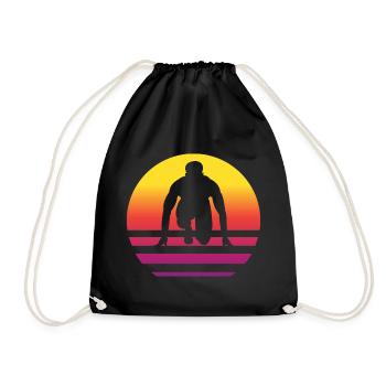 Running Retro Style Vintage - Drawstring Bag - black - Front